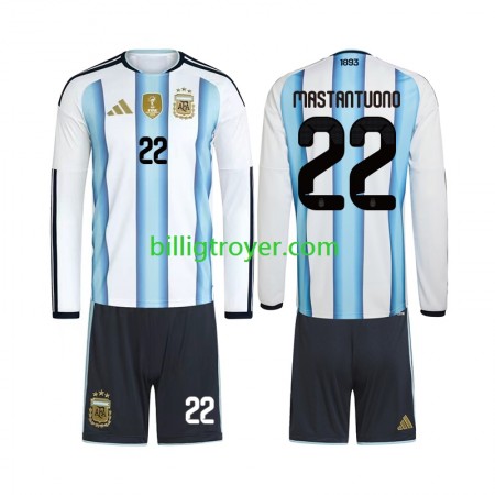 Billige Fotballdrakter Argentina Franco Mastantuono 22 Barn Hjemmedraktsett World Cup 2026 Langermet
